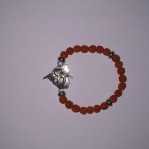 Abhimantrit Bracelet ( Unisex ) & Metal Leaf with Om (Rudraksha) - Image 4