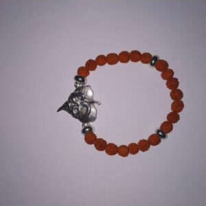 Abhimantrit Bracelet ( Unisex ) & Metal Leaf with Om (Rudraksha) - Image 3