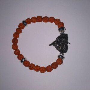 Abhimantrit Bracelet ( Unisex ) & Metal Leaf with Om (Rudraksha) - Image 5