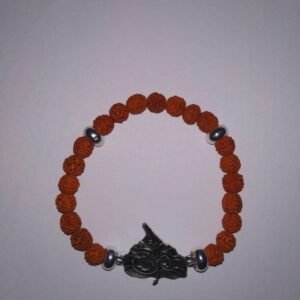 Abhimantrit Bracelet ( Unisex ) & Metal Leaf with Om (Rudraksha) - Image 8