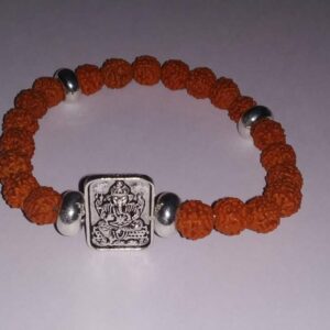 Abhimantrit Bracelet (Unisex) Copper Metal Ganesha Idol (Rudraksha) - Image 1