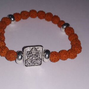Abhimantrit Bracelet (Unisex) Copper Metal Ganesha Idol (Rudraksha) - Image 3