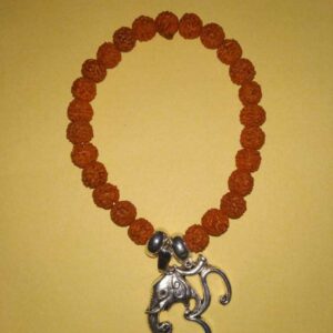 Abhimantrit  Bracelet ( Unisex ) Metal Ganesha Face with "ॐ"( Rudraksha) - Image 3