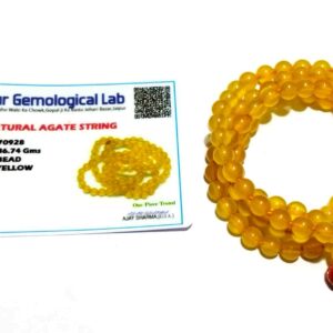 Abhimantrit Yellow Hakik Mala & Certified 6 mm & 108 Beads - Image 6