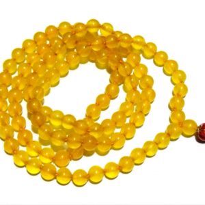 Abhimantrit Yellow Hakik Mala & Certified 6 mm & 108 Beads - Image 7