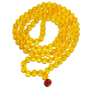 Abhimantrit Yellow Hakik Mala & Certified 6 mm & 108 Beads - Image 3