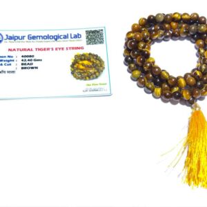 Abhimantrit Tiger Eye Stone Mala For Rahu & Certified  6mm 108 Beads - Image 5