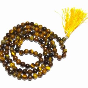 Abhimantrit Tiger Eye Stone Mala For Rahu & Certified  6mm 108 Beads - Image 4
