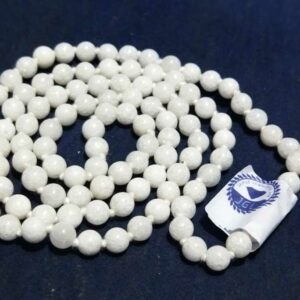 Certified (Safed) White Hakik Mala - For Chandra / Moon- 6 mm & 108 Beads - Image 3