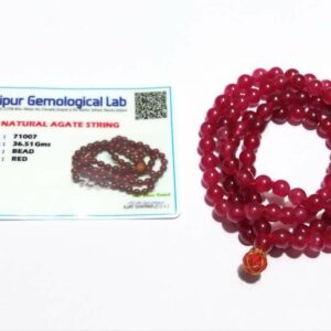 Abhimantrit Natural Red Hakik Mala & Certified 6mm & 108 Beads - Image 2
