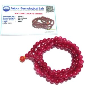 Abhimantrit Natural Red Hakik Mala & Certified 6mm & 108 Beads - Image 6