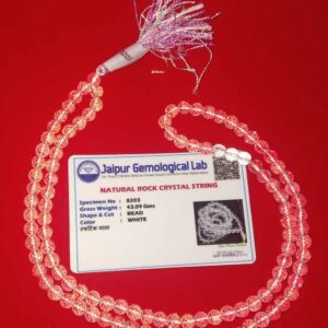 Abhimantrit Sphatik Mala Glittering Diamond Cut & Certified 108 Bead 8mm - Image 4