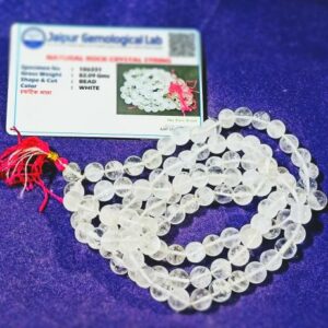 Abhimantrit Indian Sphatik Mala Affordable & Certified (7 - 8mm) Most Effective - Image 2