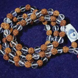 Abhimantrit 5 Mukhi Rudraksha with Sphatik Mala in Diamond Cut 108 Bead & Certified - Image 6