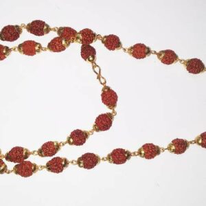 Abhimantrit Rudraksha Mala With Golden Cap Original  Products (54 Beads) 3 to 5mm - Image 3