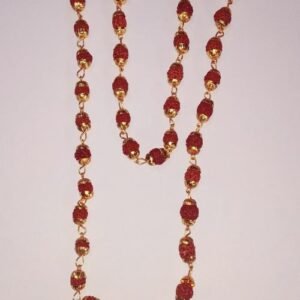 Abhimantrit Trishul Mahadev With Panchmukhi Rudraksha Mala Gold-plated (40Beads) 3mm - Image 3