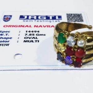 Abhimantrit Navratna Ring (Adjustable) Mixed Semi Precious Stone & Certified - Image 1