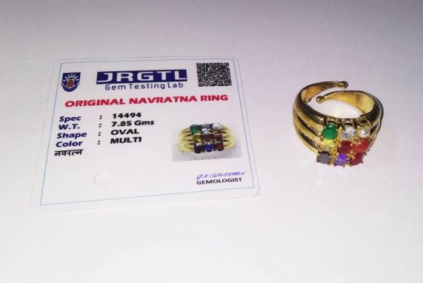 Navratna Ring (Adjustable) Mixed Precious Stone & Certified – Shivaago