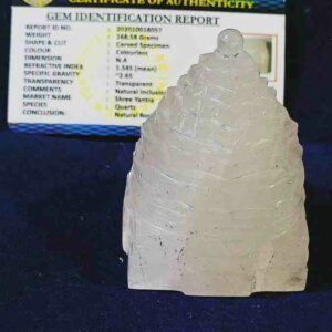 Abhimantrit Indian Sphatik Shree Yantra & Certified 167 Gram - Image 1