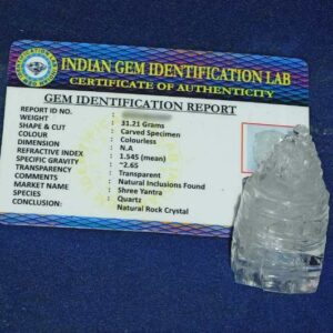 Abhimantrit Indian Sphatik Shree Yantra & Certified 40 to 42 Gram - Image 2