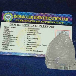 Abhimantrit Indian Sphatik Shree Yantra & Certified  49 Gram - Image 2