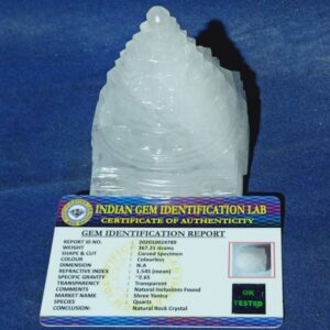 Abhimantrit Indian Sphatik Shree Yantra & Certified 367 Gram - Image 2