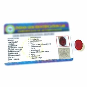 Abhimantrit Natural Red Onyx (Oval Shape) & Certified  7.25 Carat - Image 2