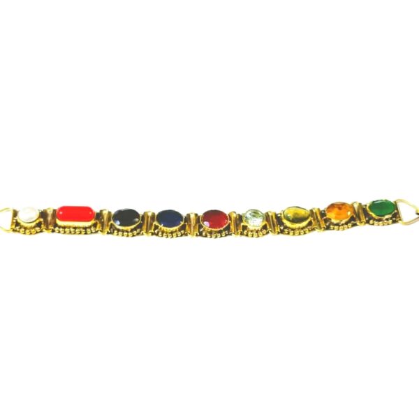 Mughal Style Navratna Bracelet Traditional Bracelet 22k Gold Multi Color  Stone Bracelet Polki Diamond Bracelet Enamel Bracelet Antique Style - Etsy