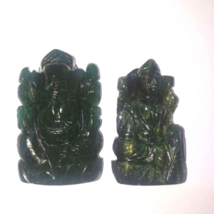 Green Aventurine Laxmi Ganesh, Natural Green Aventurine Stone Idol (221) Gram - Image 2