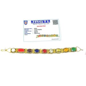 Certified Navratna Bracelet- Mixed Semi Precious Stone Navratan - Image 1