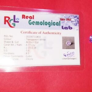 Abhimantrit White Zircon & Lab Certified, Lucky Gemstone- 4.7 Carat - Image 2