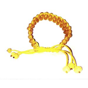 Abhimantrit- 3 Layer Rudraksha Bracelet (Unisex) in Yellow Colour - Image 3