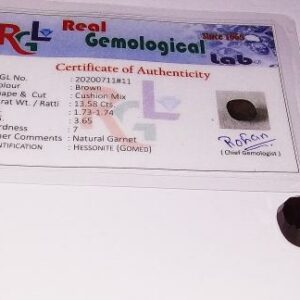 Abhimantrit Hessonite (Gomed) Stone & Lab Certified 13.5 Carat - Image 1