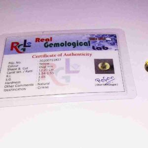Abhimantrit Yellow Citrine (Sunela) Stone & Lab Certified 12.21 Carat - Image 3