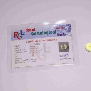 Abhimantrit Yellow Citrine (Sunela) Stone & Lab Certified 12.21 Carat - Image 1