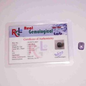 Abhimantrit Iolite (Neeli) Blue Gemstone & Certified - 3.40 Carat - Image 1
