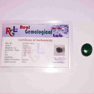 Abhimantrit Green Onyx Gemstone & Lab Certified - 12.40 Carat - Image 4