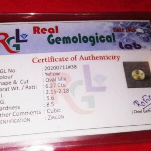 Abhimantrit White Zircon Natural Crystal & Lab Certified - 6 Carat - Image 1