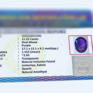 Abhimantrit, Natural Amethyst (Jamunia ) Stone & Certified- 11.25 Carat - Image 2