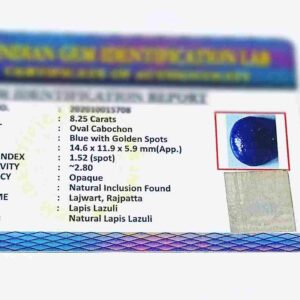 Abhimantrit Natural Lapis Lazuli Stone & Lab-Certified 8.25 Carat - Image 2