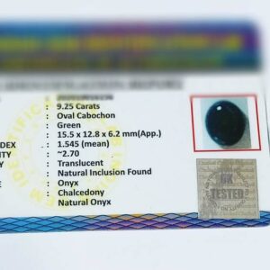 Abhimantrit Green Onyx Gemstone, Lab Certified & Natural Onyx- 9.25 Carat - Image 2