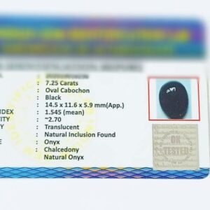 Abhimantrit Natural Black Onyx (Oval Shape) & Lab Certified -7.25 Carat - Image 2