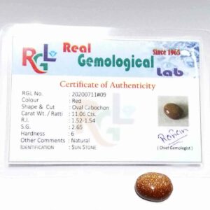 Abhimantrit Sunstone Original & Lab Certified - 11 Carat - Image 5