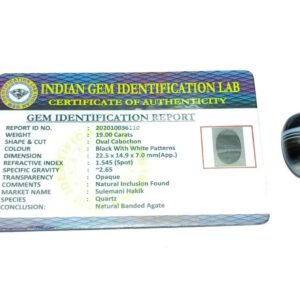Abhimantrit Sulemani Hakik (Agate) Stone & Lab Certified - 19 Carat - Image 3