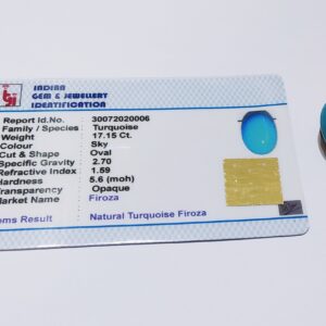 Abhimantrit Turquoise (Firoza) Natural & Original 11.25 Carat - Certified - Image 2