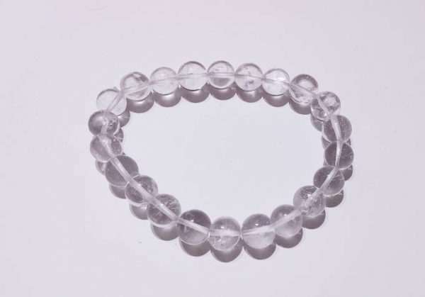 Clear Quartz 6mm Beads Bracelet with Om Mantra