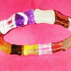 Abhimantrit Amethyst, Aventurine, Glass, Agate, Tiger Mix Bracelet- Stretchable - Image 5