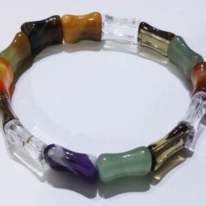 Abhimantrit Amethyst, Aventurine, Glass, Agate, Tiger Mix Bracelet- Stretchable - Image 4