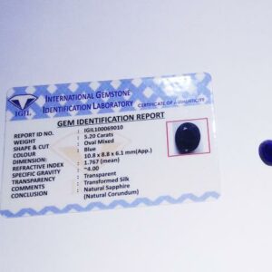 Certified Blue Sapphire (Neelam Stone) Natural Gemstone- 5.20 Carat - Image 1