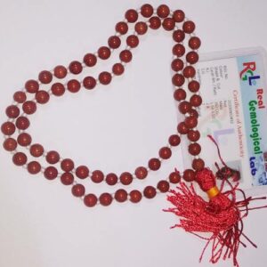 Certified Red Jasper Mala Original & Natural Gemstone - Image 1